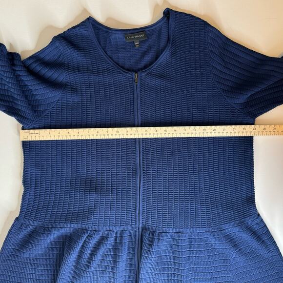 Lane Bryant Womens Peplum Knit Zip Front Cardigan Sweater Navy Blue Sz 22/24 - Picture 11 of 11